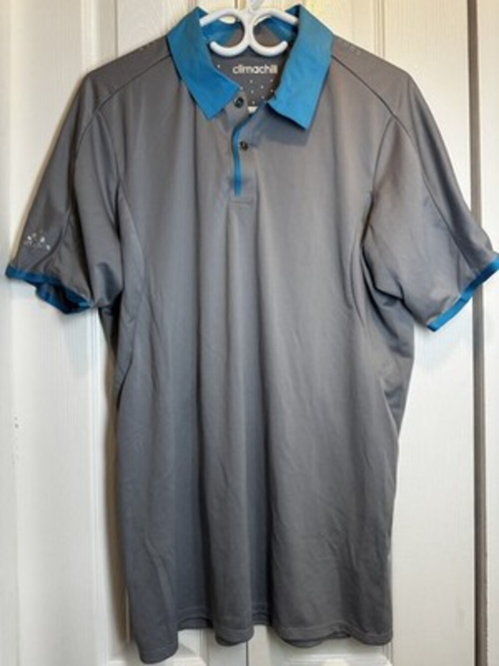 Adidas Climachill Men's Performance Golf Polo Shirt - Grey & Blue - medium - new